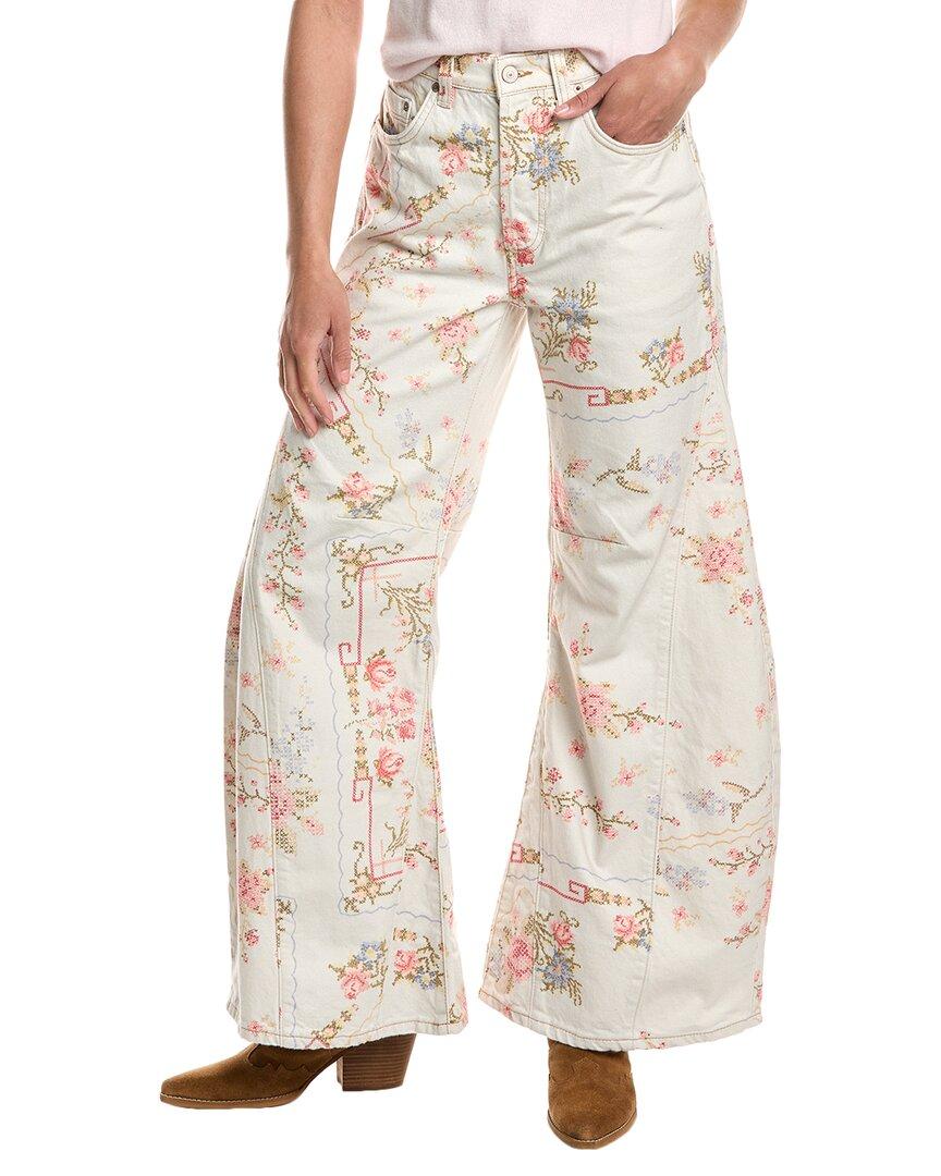 Eden Printed High Slouchy Jeans | Ivory Combo Cross Stitch Eden Printed High Slouchy Jeans | Ivory Combo Cross Stitch