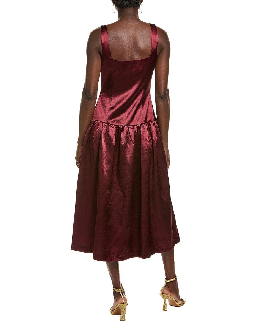 frederic asymmetric midi dress F erica Plunge Maxi Dress Red | Red | Womens