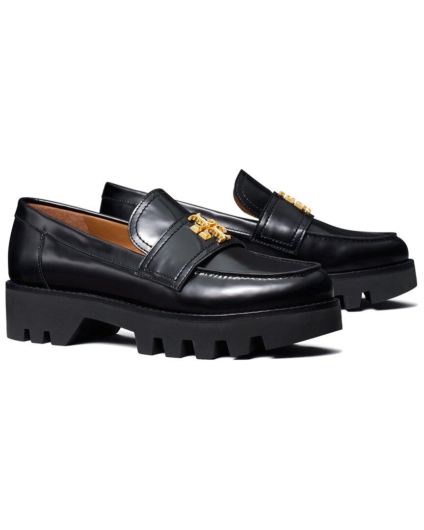 Tory Burch Mini Everly Chunky Loafer Leather Loafer in Black | Lyst