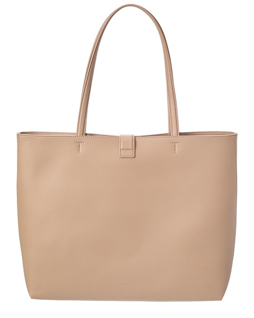 Furla Mianova Large Leather Tote in Natural | Lyst