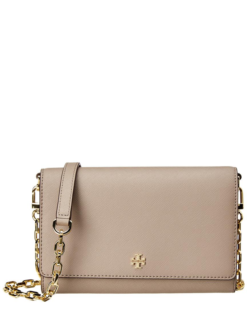 Tory Burch Emerson Leather Chain Wallet in Gray Lyst