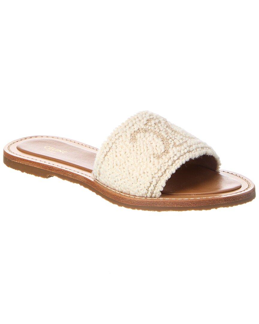Celine Lympia Wool Mule in Natural | Lyst