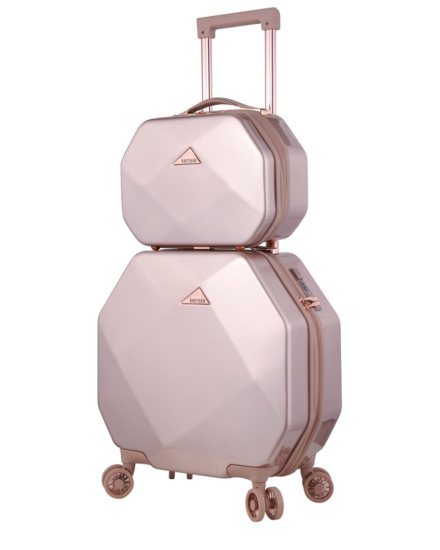 ROSEGOLD 2PC kensie Gemstone Octagon luggage set 