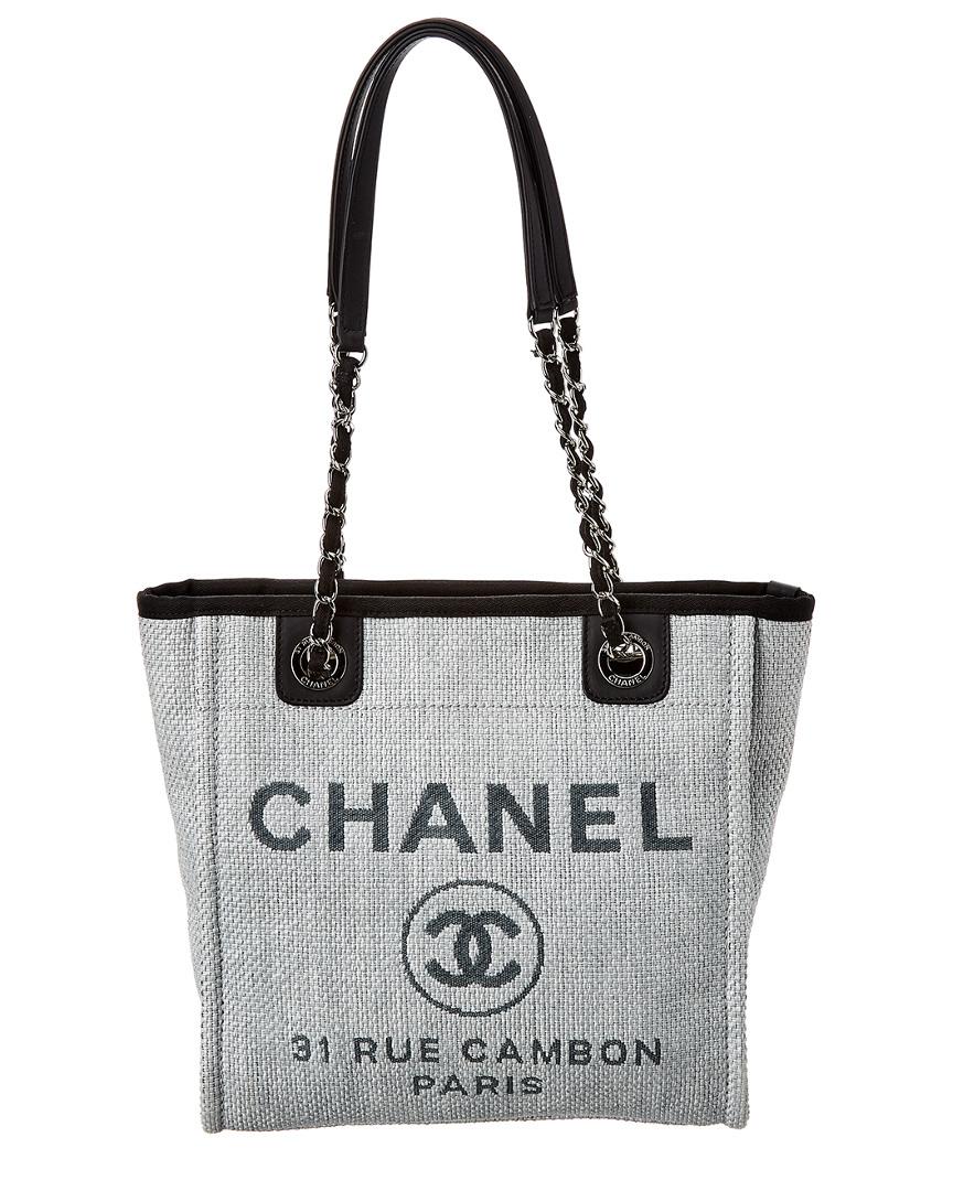 Chanel Deauville Small Canvas Tote in Grey | Lyst Australia