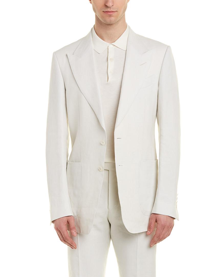 Skære af Påhængsmotor Diktat Tom Ford Shelton 2pc Linen Suit With Flat Pant in White for Men | Lyst