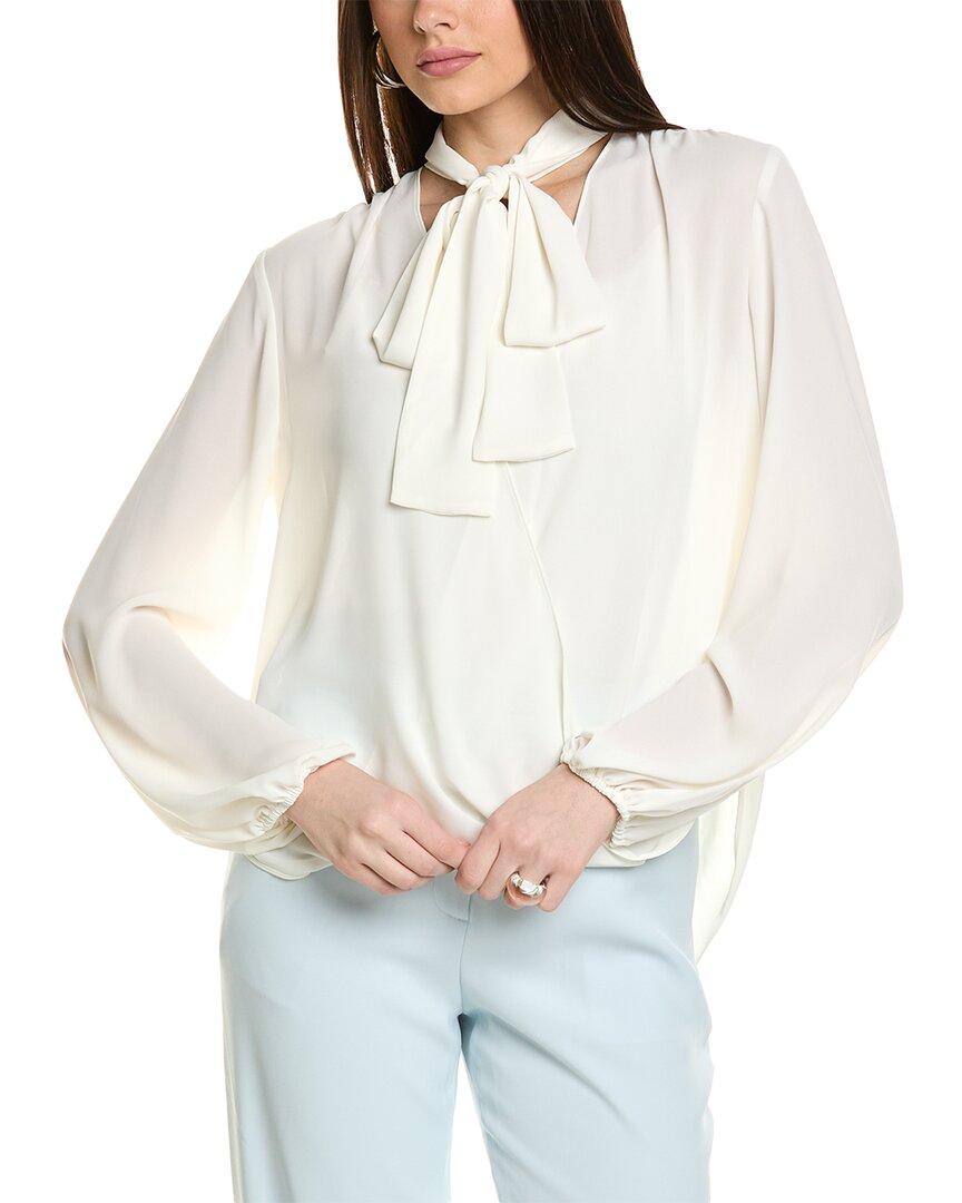 BCBGMAXAZRIA Woven Blouse in White Lyst