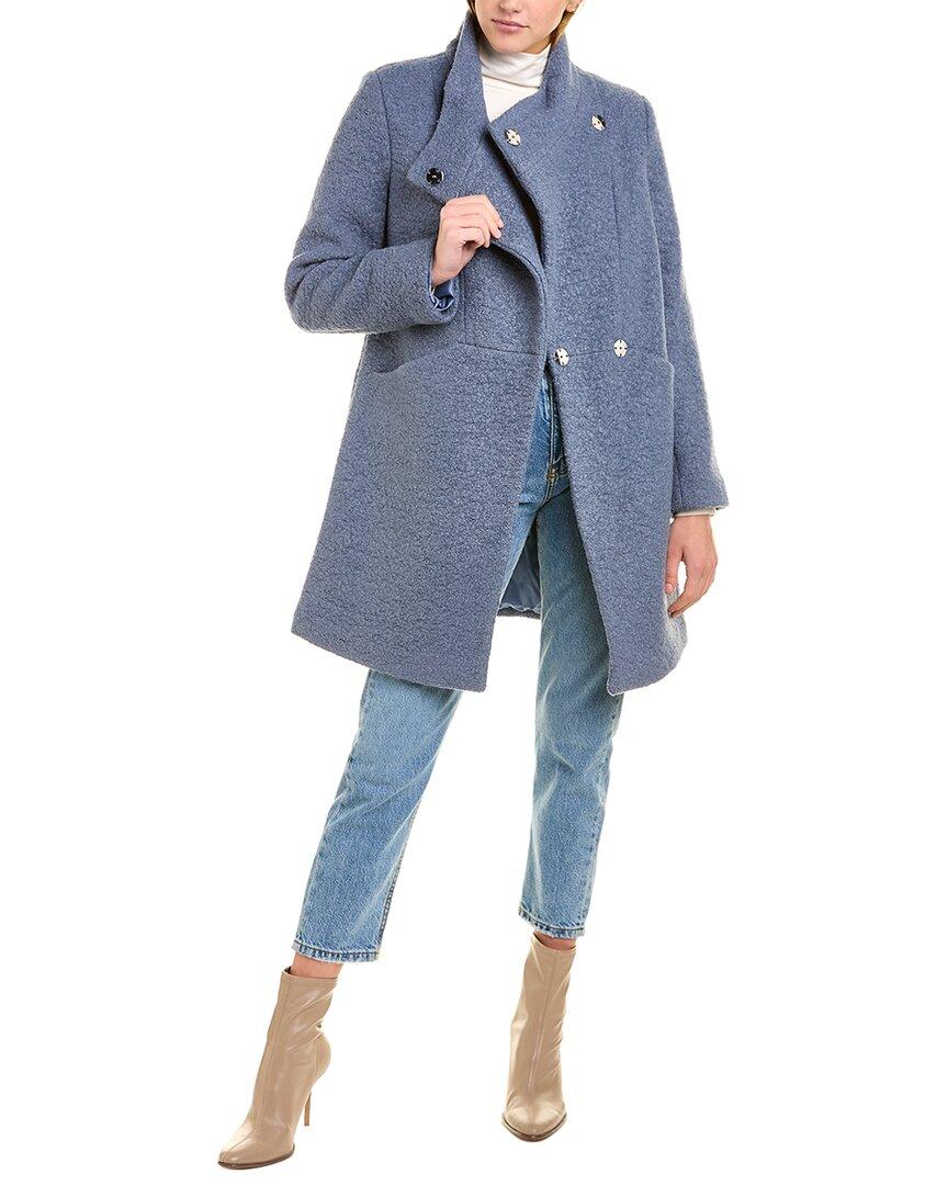 Kenneth Cole Updated Fencer Collar Medium Wool-Blend Coat In Purple (Blue) - Save 1% | Lyst