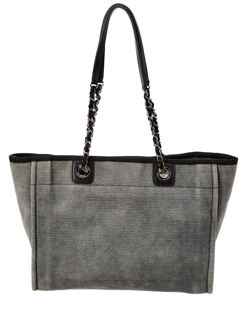 Chanel Grey & Black Canvas Large Deauville Tote, myGemma