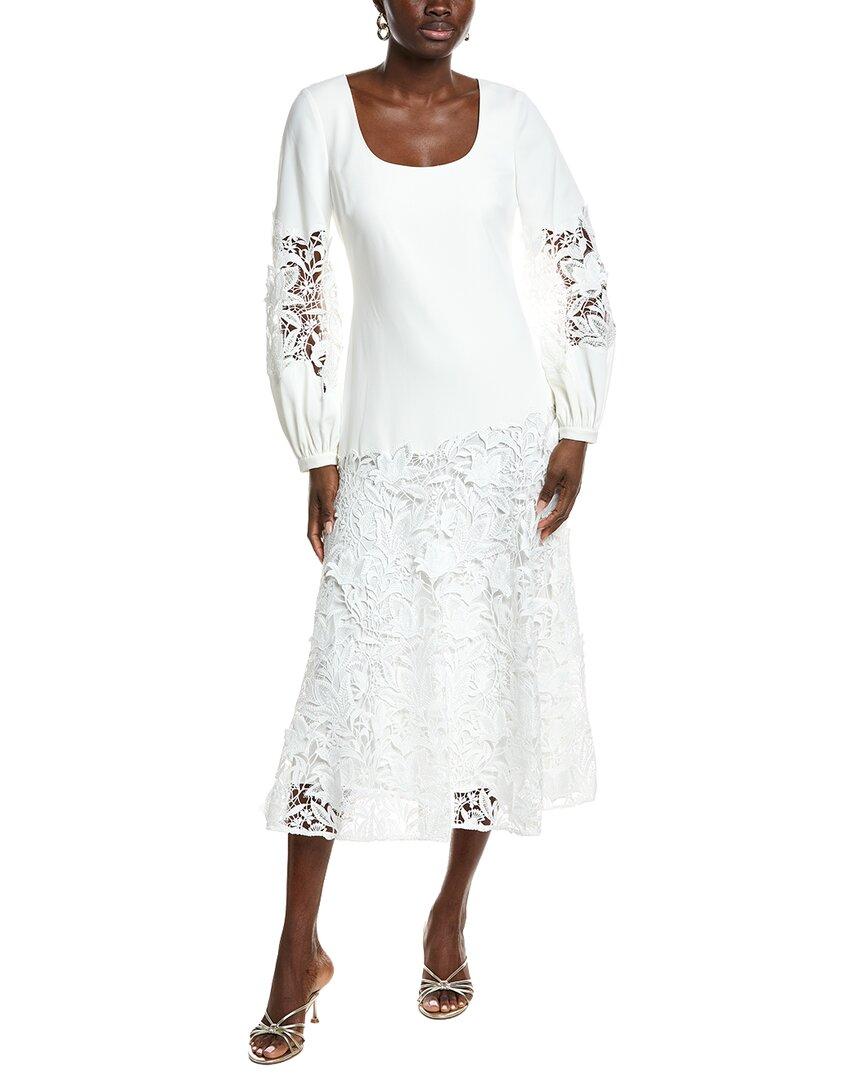 sachin and babi light blue dress Badgley Mischka Collection Cutout Square-Neck Scuba Midi Dress main image 0