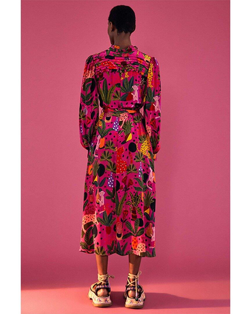 farm rio pink pop leopards mixed midi dress PINK POP LEOPARDS MIXED MIDI DRESS