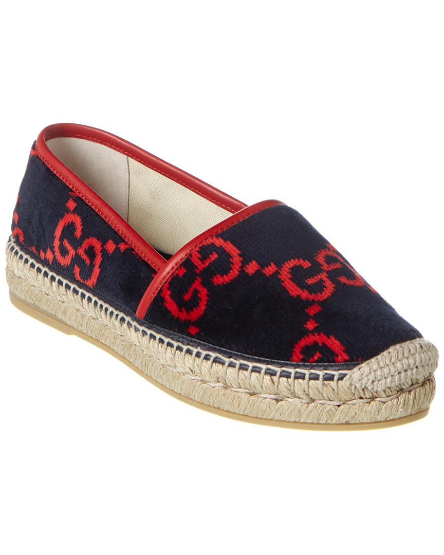 Gucci Pilar Double G Logo Espadrille in Red | Lyst