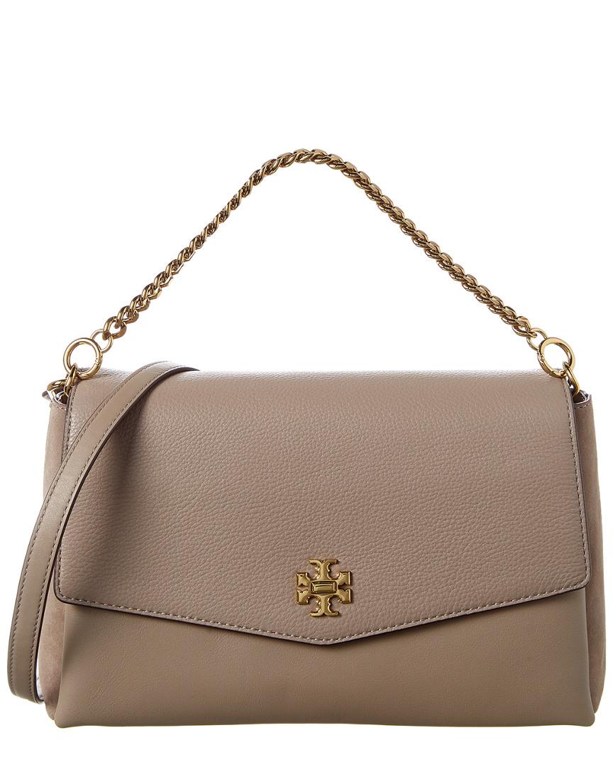 Tory Burch Leather Kira Mixedmaterials Doublestrap Shoulder Bag in Grey (Natural) Save 21