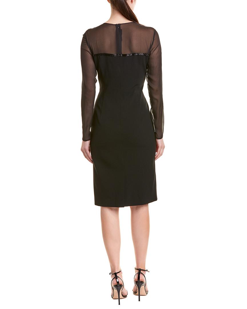 ESCADA Silk-blend Sheath Dress in Black - Lyst