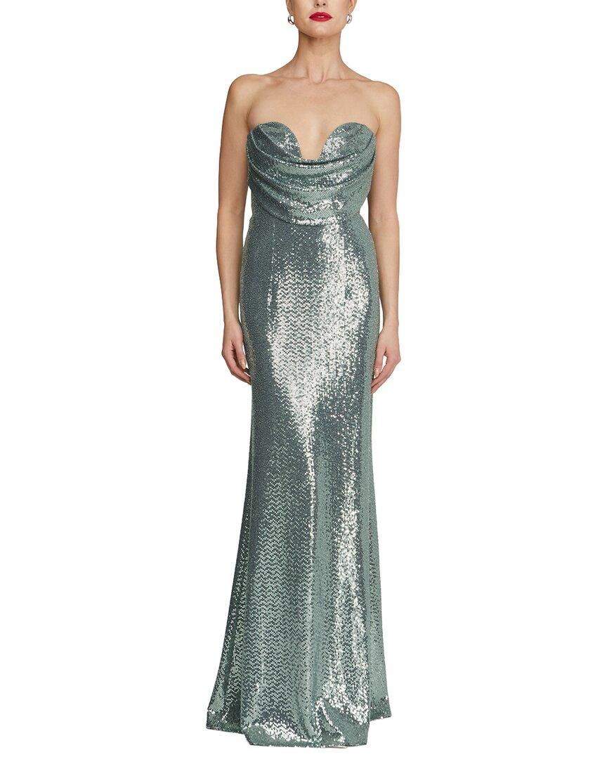 strapless open back dress ALC Aries pleated maxi dress – For Reference Store