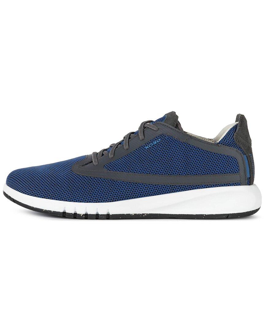 Geox Aerantis Leather-trim Sneaker in Blue for Men | Lyst
