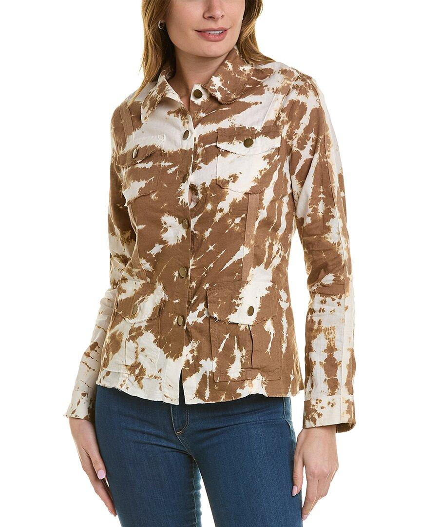 XCVI Wearables Raw Edge Linenblend Safari Jacket in Blue Lyst