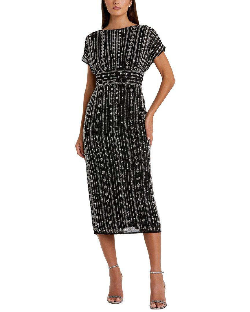Mac Duggal Cap Sleeve Empire Waist Sheath Midi Dress in Black | Lyst