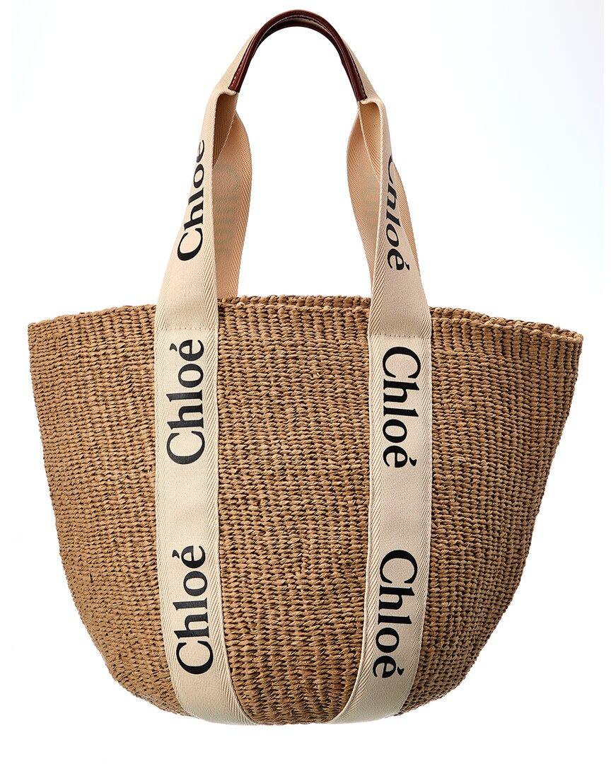 Chloé Woody Large Basket Tote in Natural Lyst