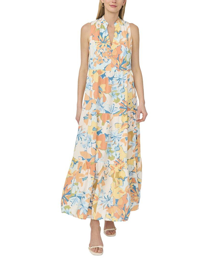 vince camuto women's metallic-print v-neck maxi dress Vince Camuto Women's Metallic-Print 3/4-Sleeve Maxi Dress
