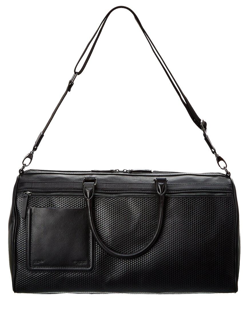 Ted Baker Canvay Texture Leather Holdall Duffel Bag in Black for Men Lyst