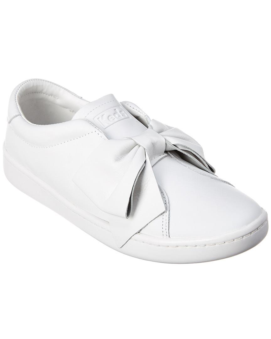 Keds Ace Bow Leather Sneaker in White 