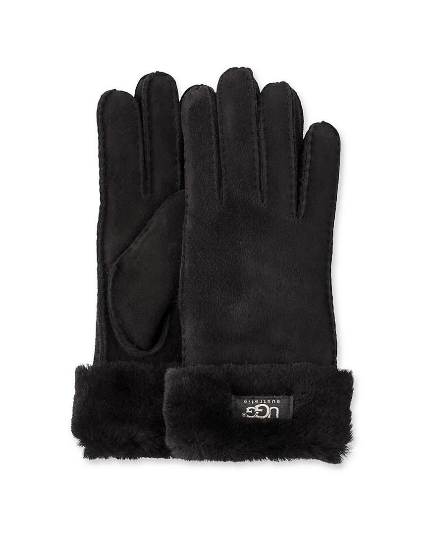 UGG Black Suede Gloves - Lyst