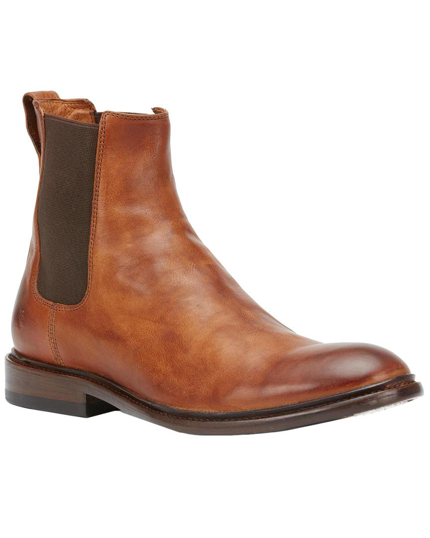 Frye Chris Leather Chelsea Boot in Brown for Men - Lyst