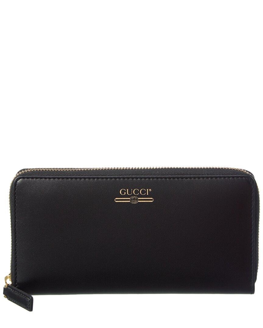 Gucci Leather Zip Around Wallet in Black Lyst