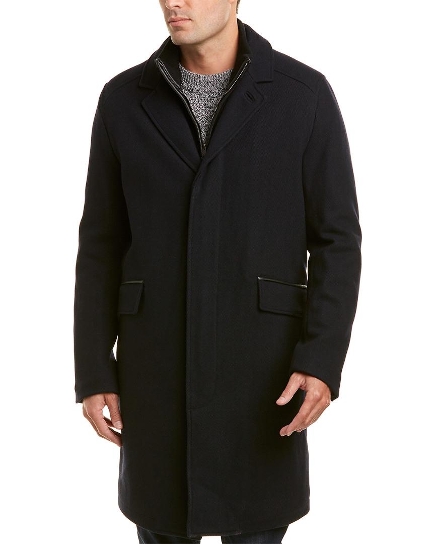Cole Haan Signature Wool-blend Coat in Navy (Blue) for Men - Lyst