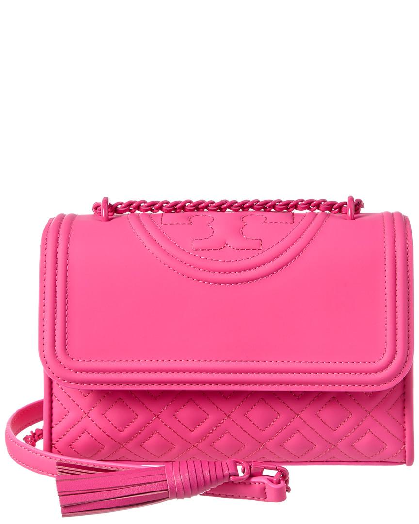 Tory Burch Fleming Matte Leather Small Convertible Shoulder Bag in Pink ...