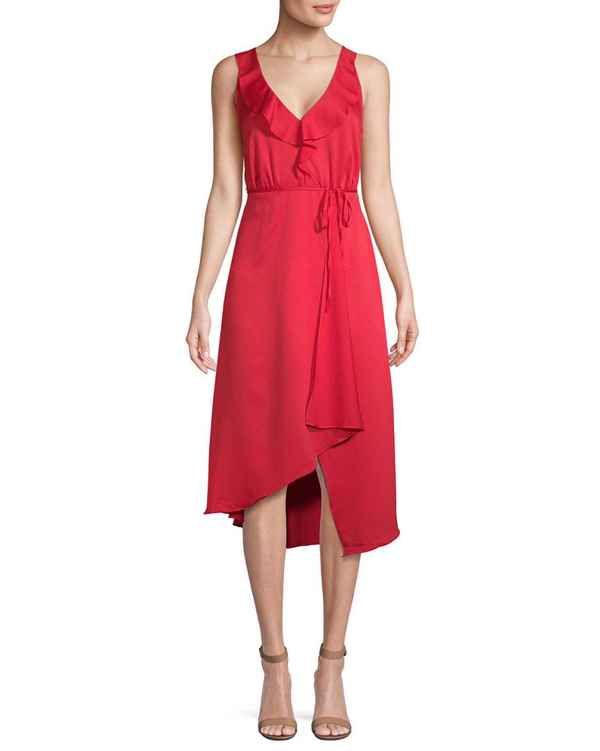 French Connection Womens Maudie Drape Frill Sleeveless Dress 