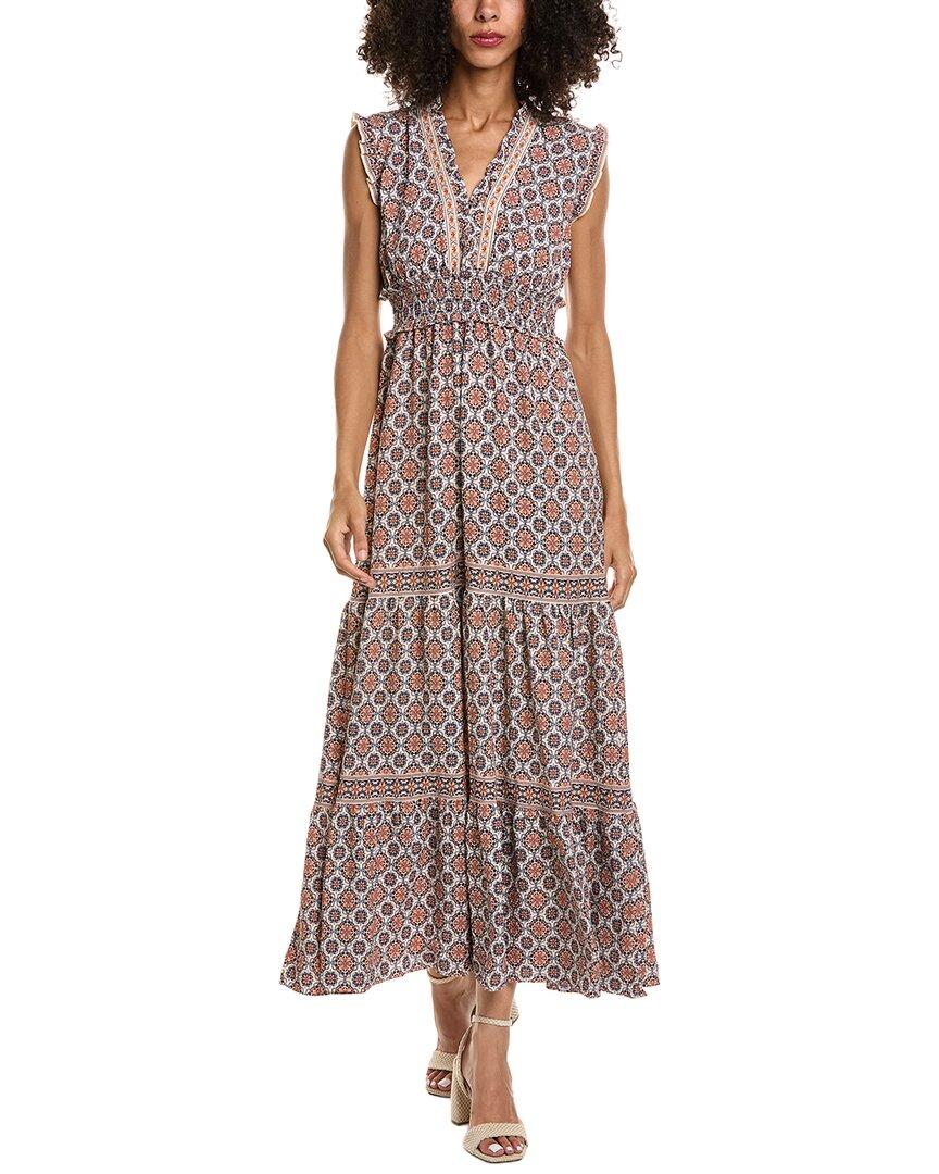 max studio long dresses Max Studio Women's 3/4 Sleeve Tiered Maxi Dress, Blue Floral Paisley Band, Small at Amazon Women's Clothing store