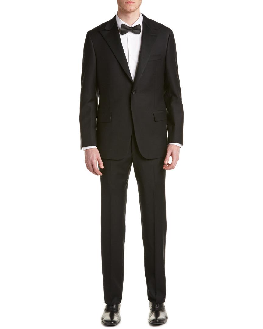 Hickey Freeman Sterling Wool Tuxedo With Flat Front Pant in Black for ...