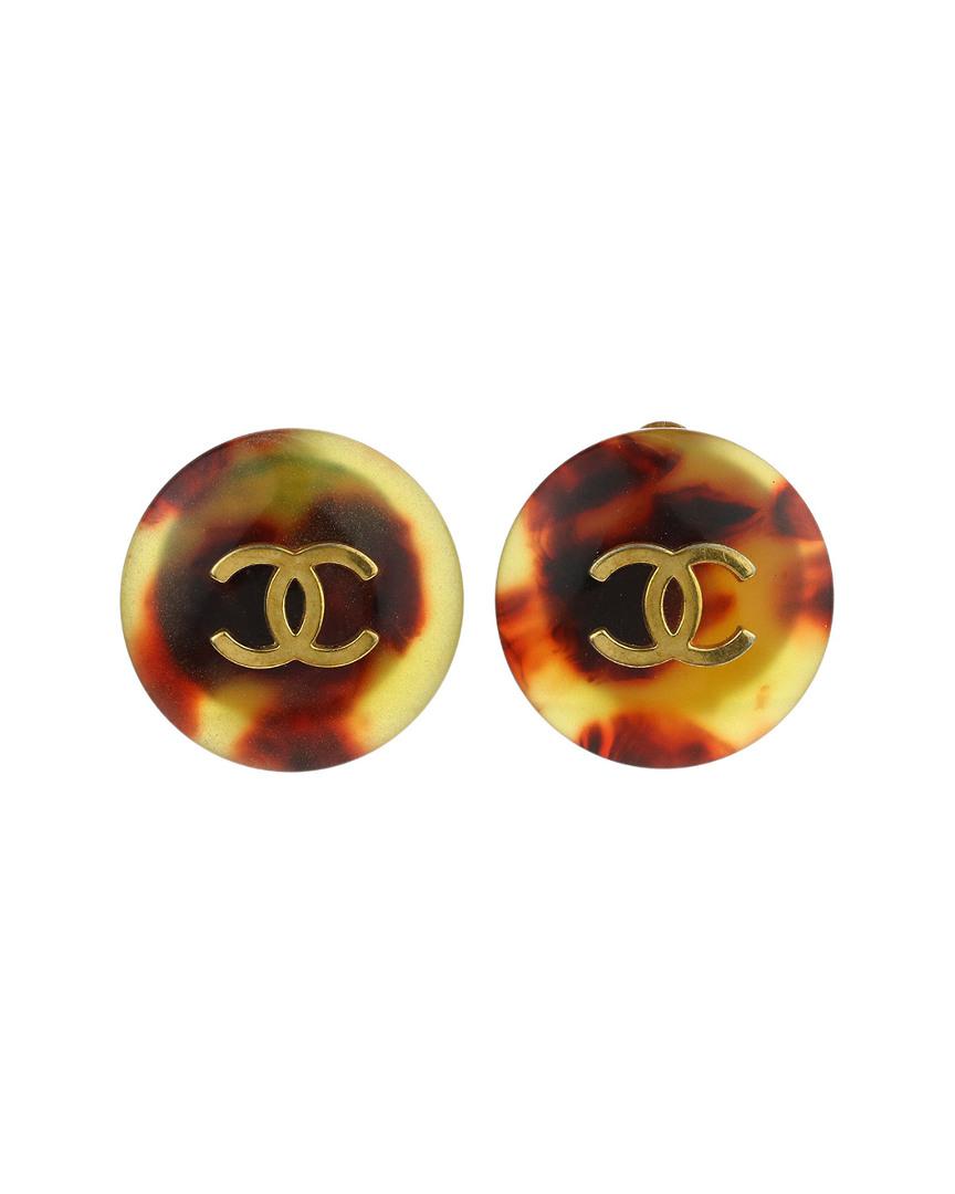 chanel tortoise earrings