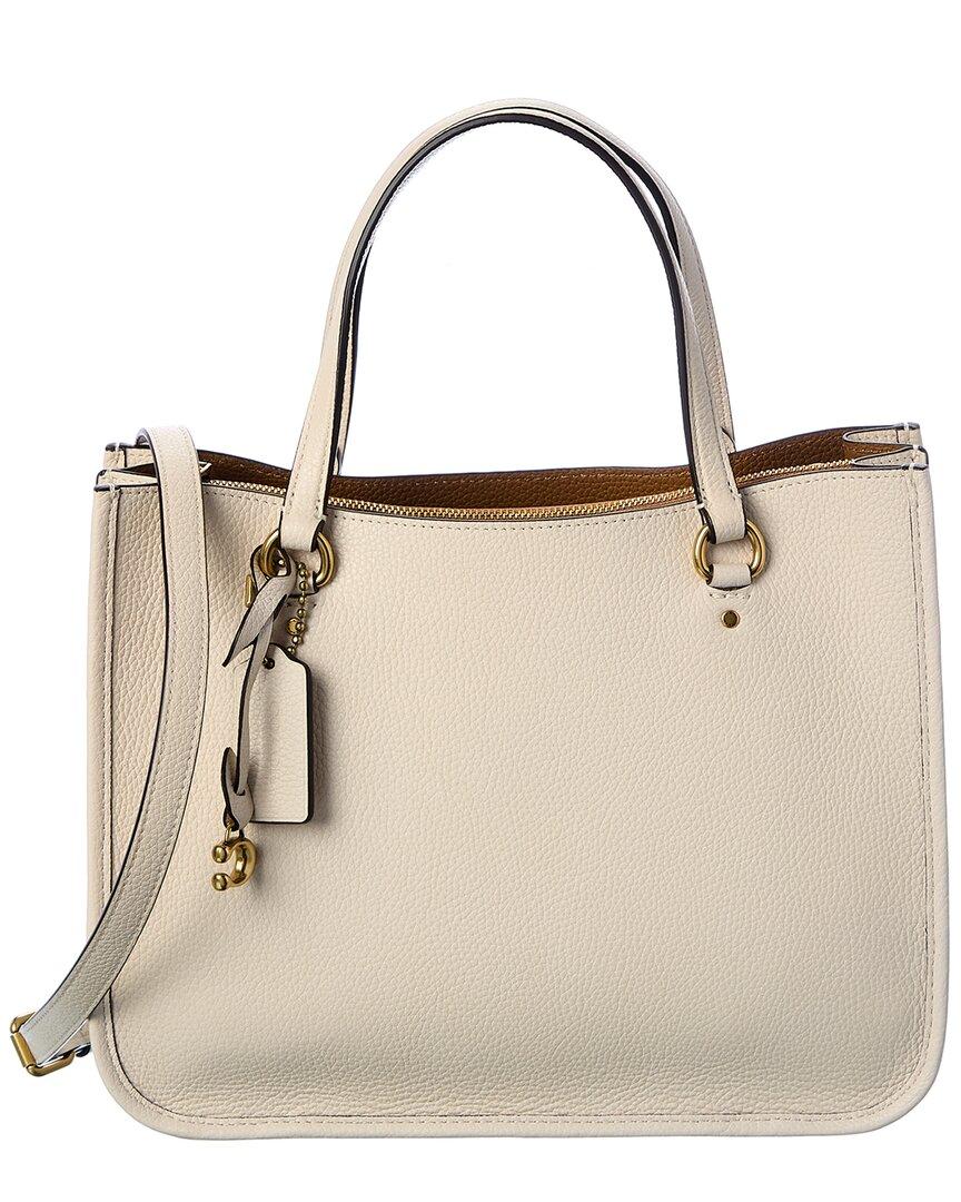 COACH Tyler Carryall Leather Tote in White | Lyst UK