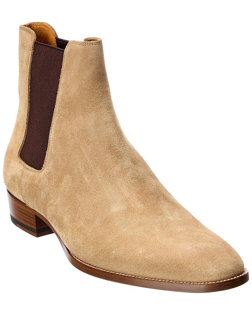 Saint Laurent Wyatt 30 Suede Boot in Natural for Men | Lyst Canada