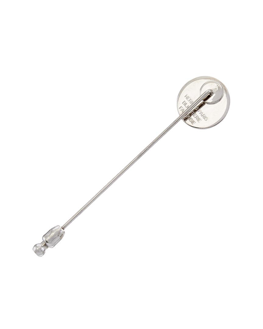 Hermès Silver-tone Clou De Selle Lapel Pin in Metallic | Lyst