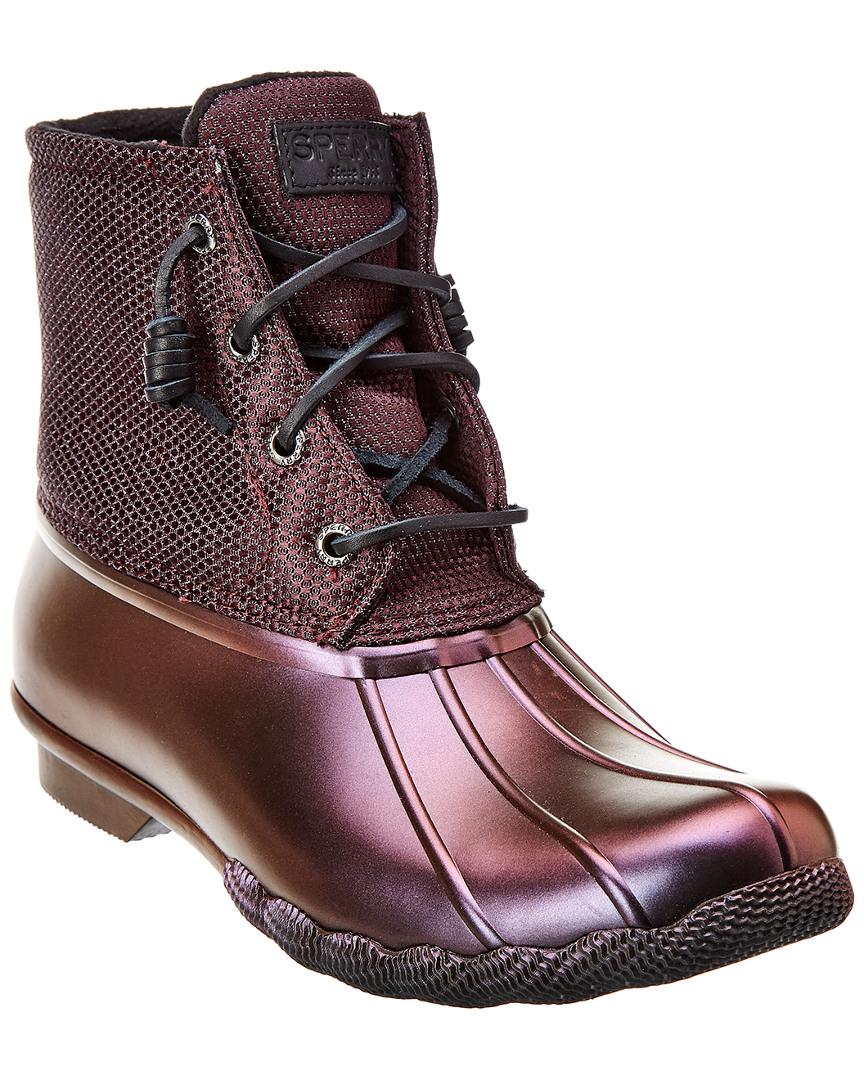burgundy sperry boots