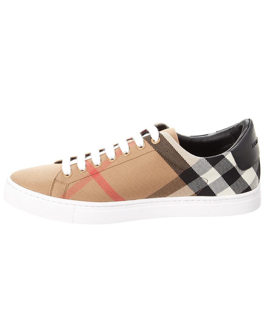 Burberry Albert House Check Canvas & Leather Sneaker for Men - Lyst