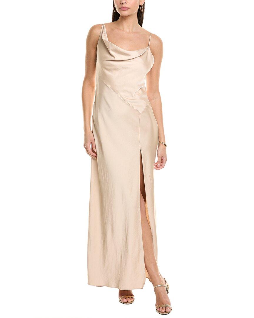 chinese dress ladies The Label Varya Cowl Neck Satin Maxi Slipdress in Blue