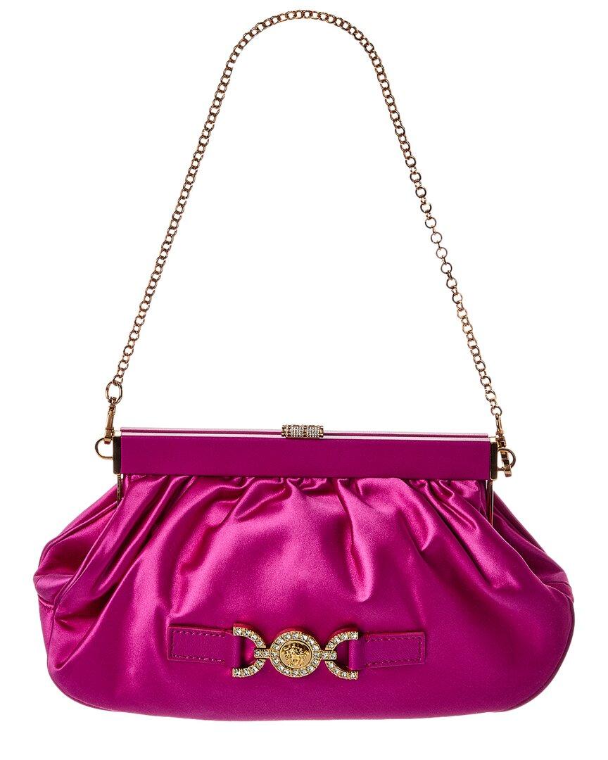 Versace Medusa 95 Satin Leather Crystal Clutch in Purple Lyst UK