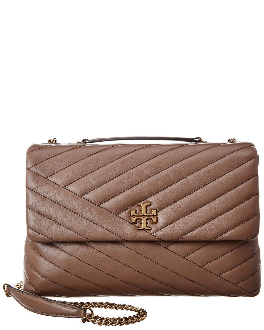 Tory Burch Kira Chevron Leather Shoulder Bag in Taupe (Red) - Save 20% ...