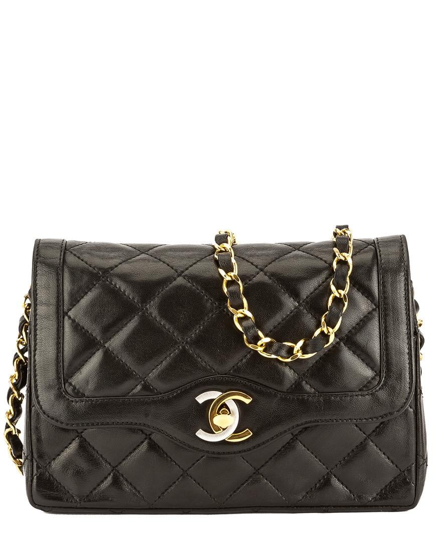 Chanel Black Quilted Lambskin Paris Limited Edition Mini Double Flap Bag