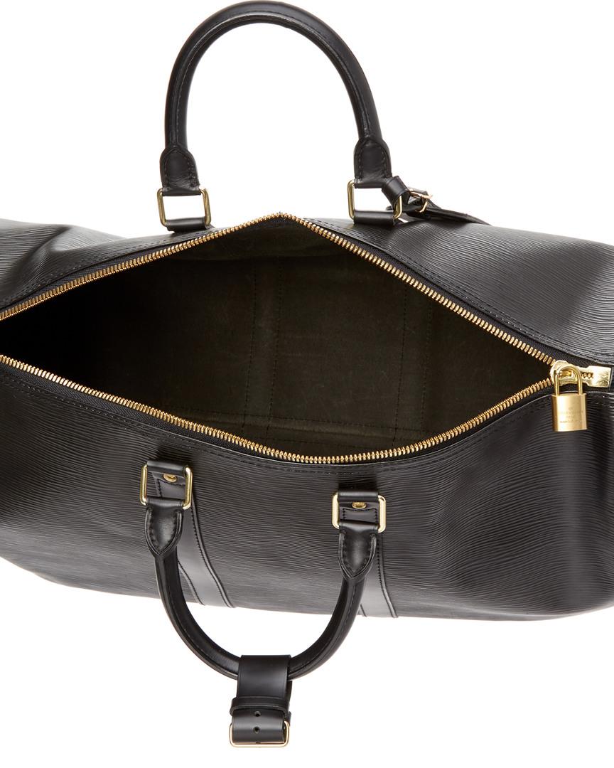 Louis Vuitton Noir Epi Leather Keepall 45 in Black - Lyst