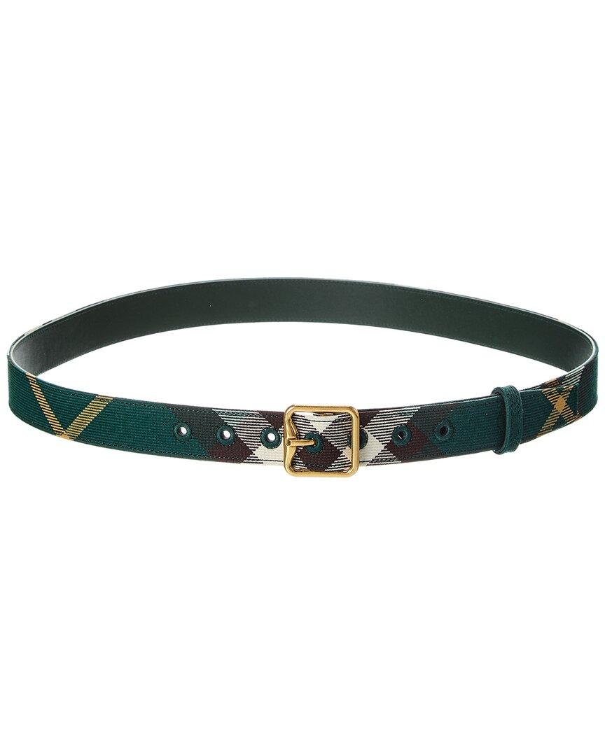 Burberry Check Canvas & Leather Belt in Green | Lyst UK display picture 2