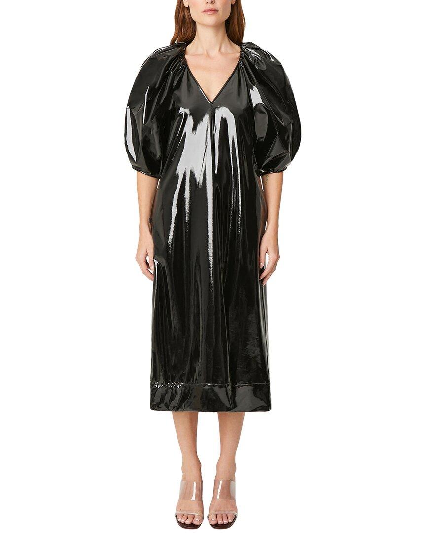 rhode black dress Rhode Tie-Sleeve Midi Dress Ami Black Crepe Size Small New main image 0
