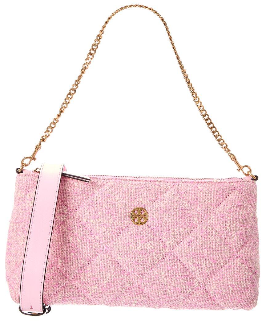 Tory Burch Willa Tweed Zip Shoulder Bag in Pink | Lyst