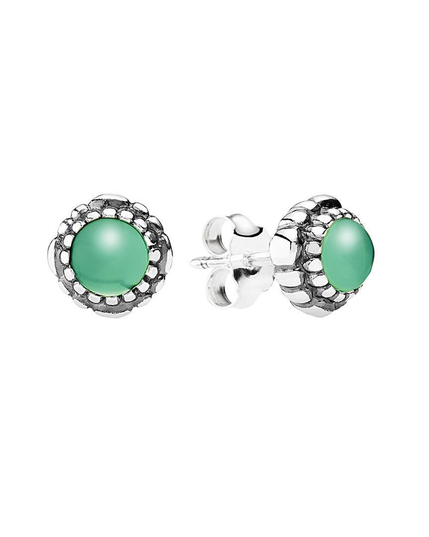 PANDORA May Birthstone Stud Earrings in Green - Lyst