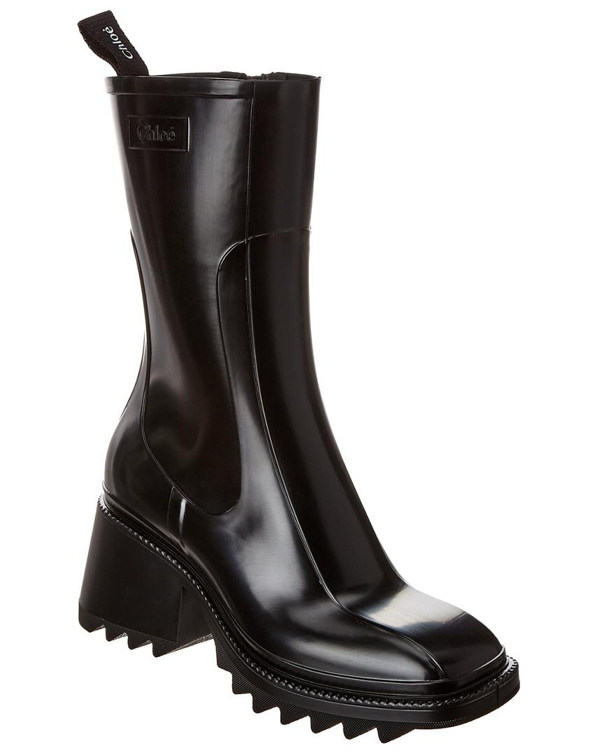 Chloé Betty Rubber Rain Boot in Black | Lyst UK