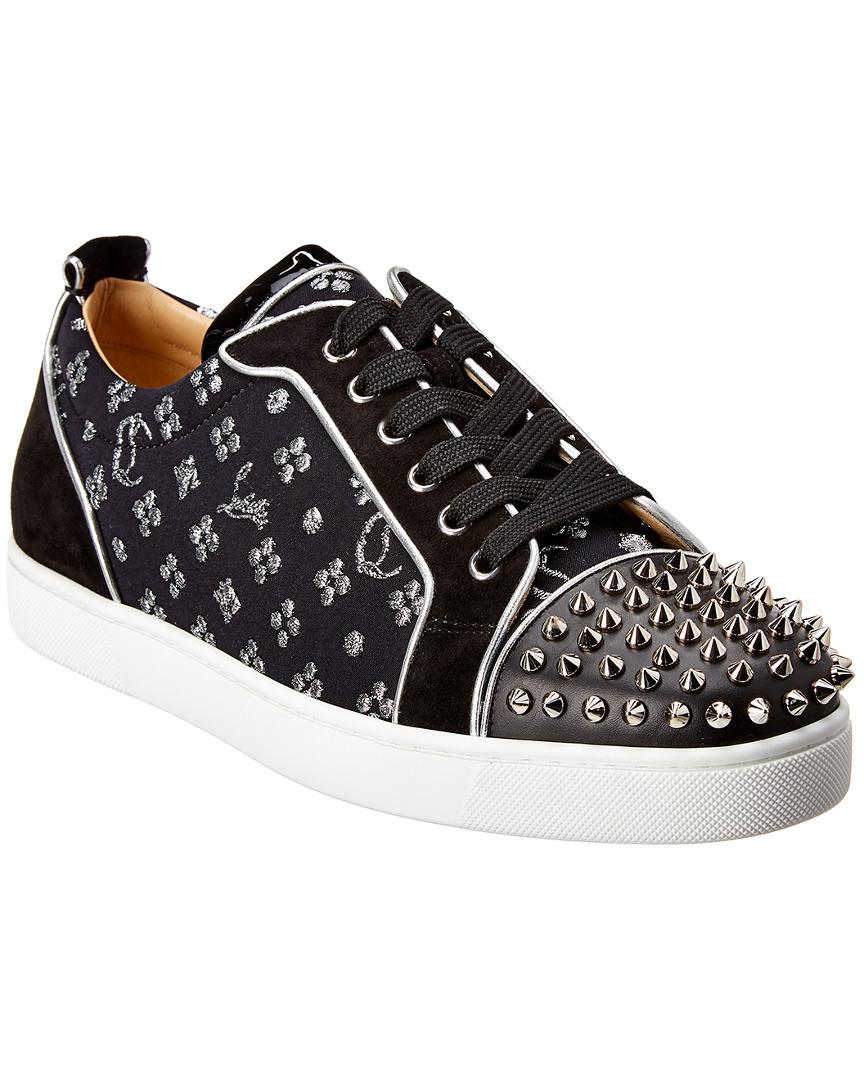 Christian Louboutin Louis Junior Spikes Leather & Suede Sneaker in Black  for Men | Lyst